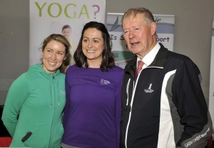 Senior Teacher Lisa Fahy and Business Manager Anne Marie Ruby with Micheál Ó Muircheartaigh