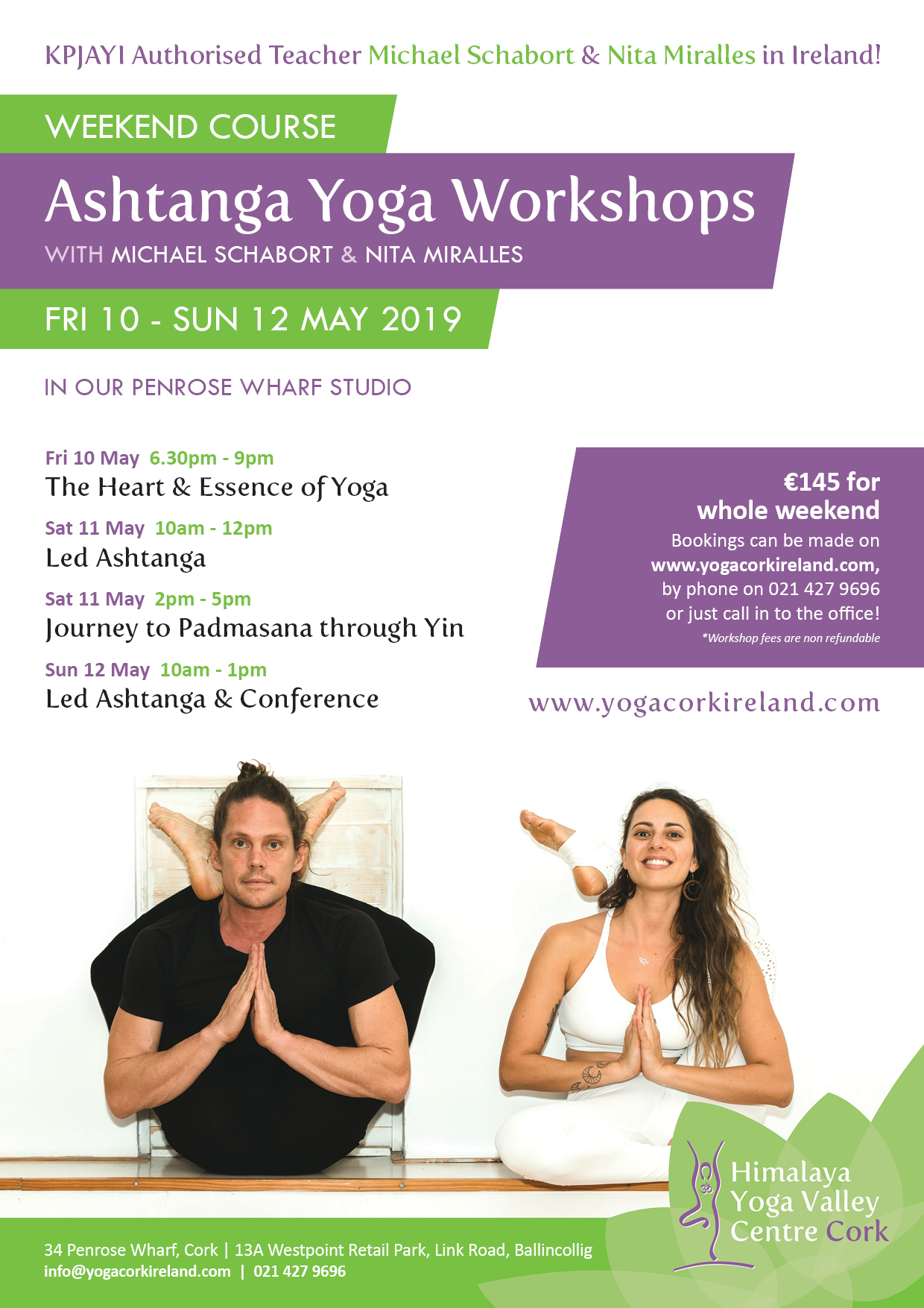 Ashtanga Yoga Weekend With Nita Miralles And Michael Schabort Himalaya Yoga Valley Cork 6140