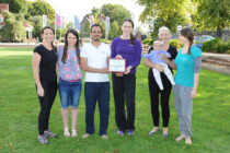 The Himalaya Yoga Valley team at the final day of Yoga in the Park 2017 with their Cork Friendly Business Award for Community Impact
