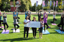 Cheque Handover from Yoga in the Park 2017 of €13,655 to the Cork Simon Community